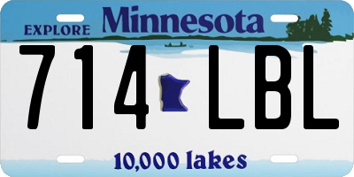 MN license plate 714LBL
