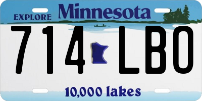 MN license plate 714LBO