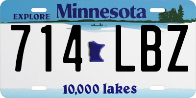 MN license plate 714LBZ