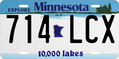 MN license plate 714LCX