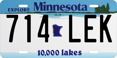 MN license plate 714LEK