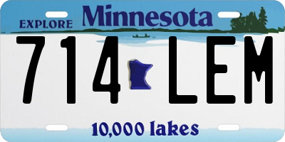 MN license plate 714LEM