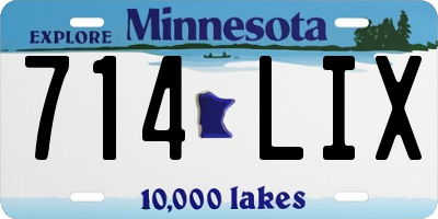MN license plate 714LIX