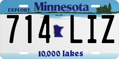MN license plate 714LIZ