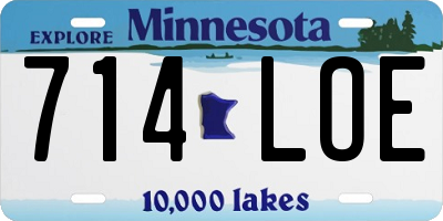 MN license plate 714LOE