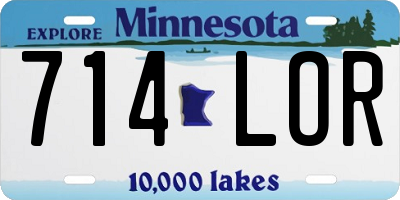 MN license plate 714LOR