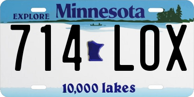 MN license plate 714LOX