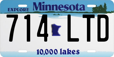 MN license plate 714LTD
