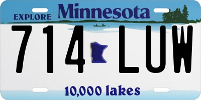 MN license plate 714LUW
