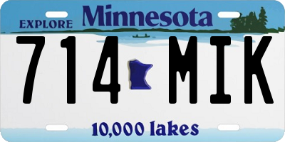 MN license plate 714MIK