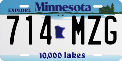 MN license plate 714MZG
