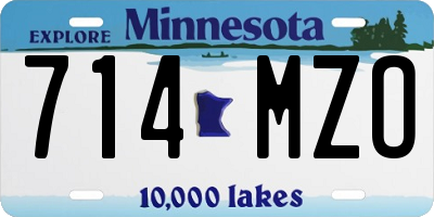 MN license plate 714MZO
