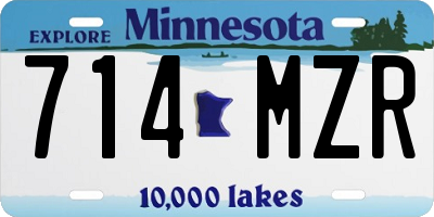 MN license plate 714MZR