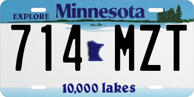 MN license plate 714MZT