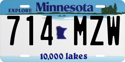 MN license plate 714MZW