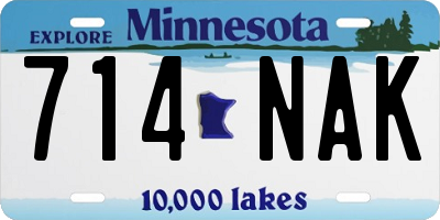 MN license plate 714NAK