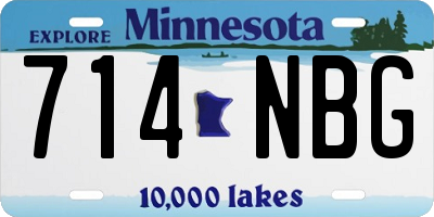 MN license plate 714NBG