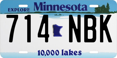 MN license plate 714NBK