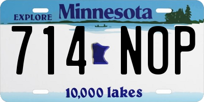 MN license plate 714NOP