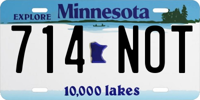 MN license plate 714NOT