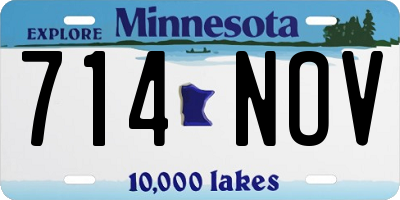 MN license plate 714NOV