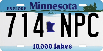 MN license plate 714NPC