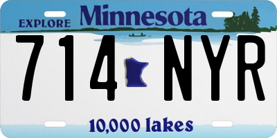 MN license plate 714NYR