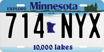 MN license plate 714NYX