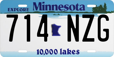 MN license plate 714NZG
