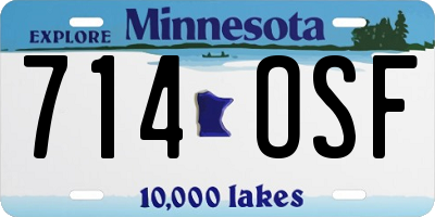 MN license plate 714OSF
