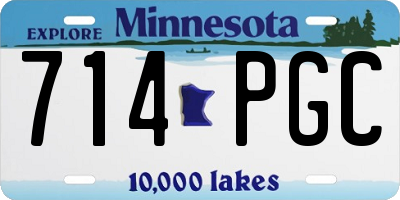 MN license plate 714PGC