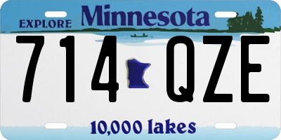 MN license plate 714QZE
