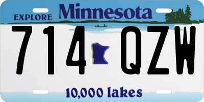MN license plate 714QZW