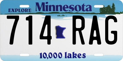 MN license plate 714RAG