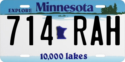 MN license plate 714RAH