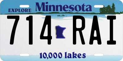 MN license plate 714RAI