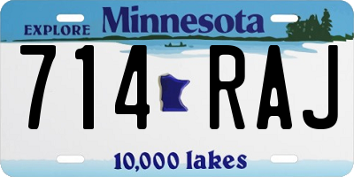 MN license plate 714RAJ