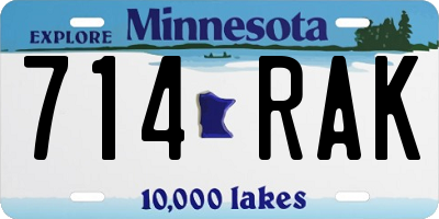 MN license plate 714RAK