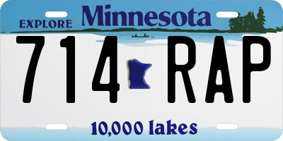 MN license plate 714RAP