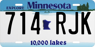 MN license plate 714RJK