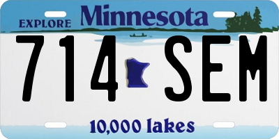 MN license plate 714SEM