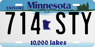 MN license plate 714STY