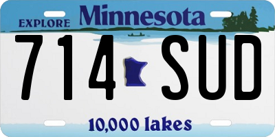 MN license plate 714SUD