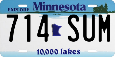 MN license plate 714SUM