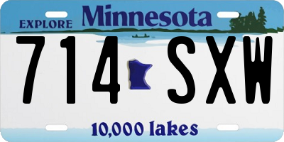 MN license plate 714SXW