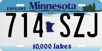 MN license plate 714SZJ