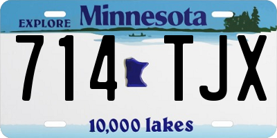 MN license plate 714TJX