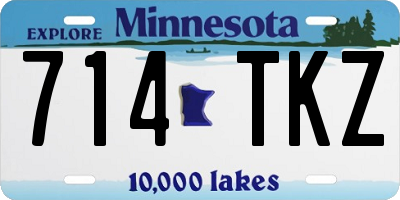 MN license plate 714TKZ