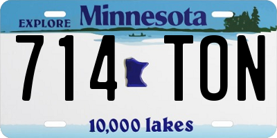 MN license plate 714TON