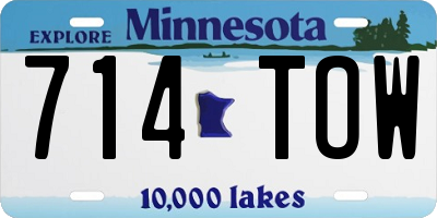 MN license plate 714TOW